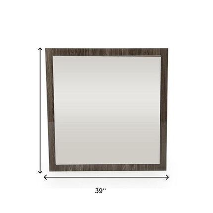 41" Gray Square Wood Framed Accent Mirror HomeRoots