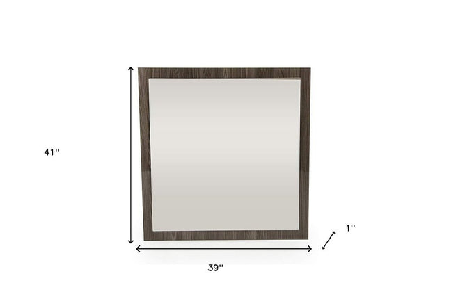 41" Gray Square Framed Mounted Accent Mirror HomeRoots