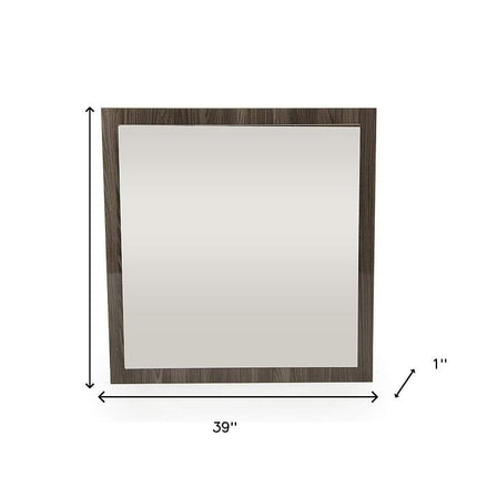 41" Gray Square Framed Mounted Accent Mirror HomeRoots