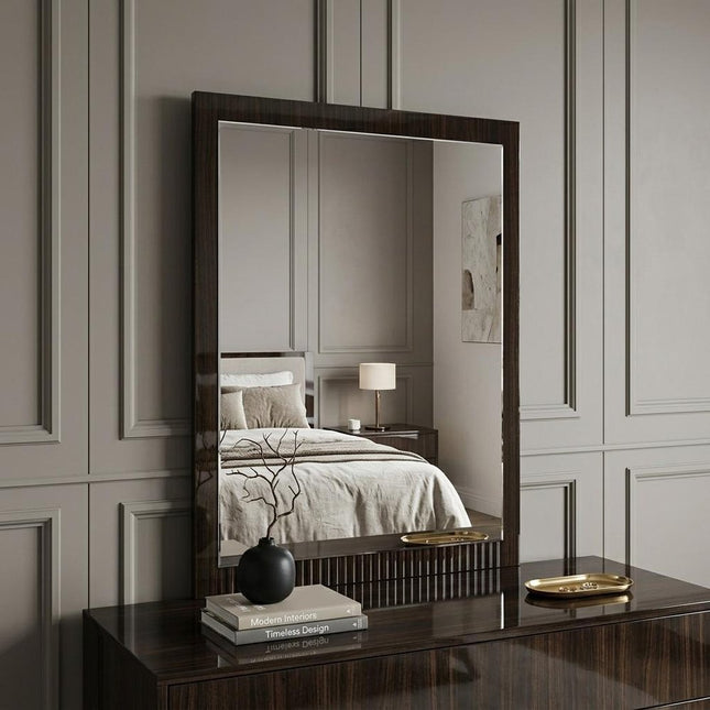 41" Ebony Wood Framed Mounted Dresser Mirror HomeRoots