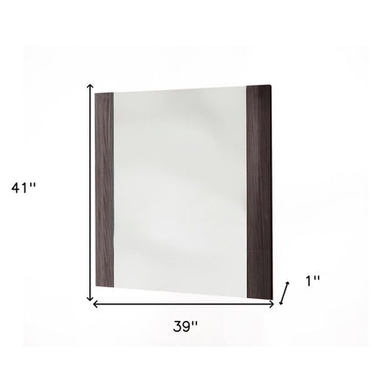 41" Gray Framed Mounted Accent Mirror HomeRoots