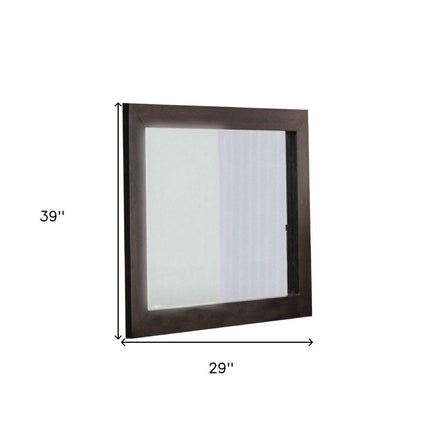 39" Ebony Square Wood Framed Dresser Mirror HomeRoots