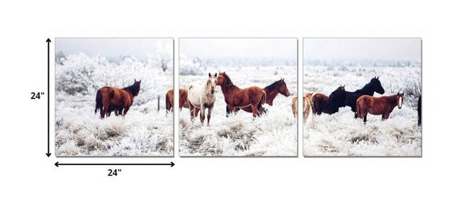 Set of Three White Canvas Square Framed Art HomeRoots