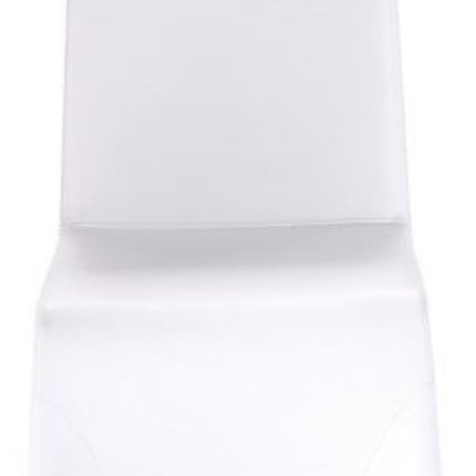 Set of Two White Upholstered Faux Leather Dining Side Chairs HomeRoots