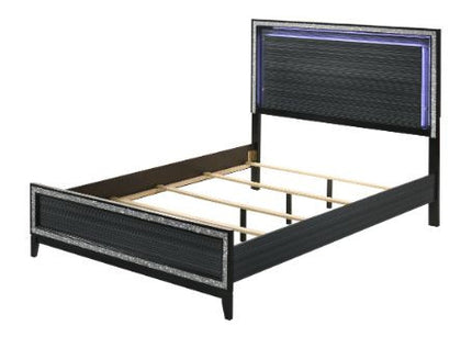 ACME 28427EK Haiden Eastern King Bed, LED & Weathered Black Finish
