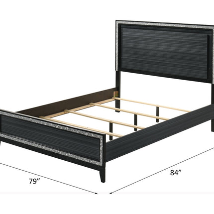 ACME 28427EK Haiden Eastern King Bed, LED & Weathered Black Finish