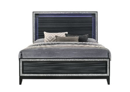 ACME 28427EK Haiden Eastern King Bed, LED & Weathered Black Finish