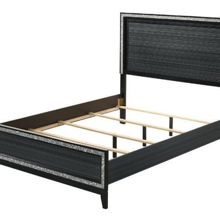 ACME 28430Q Haiden Queen Bed, LED & Weathered Black Finish