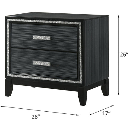 ACME 28433 Haiden Nightstand, Weathered Black Finish