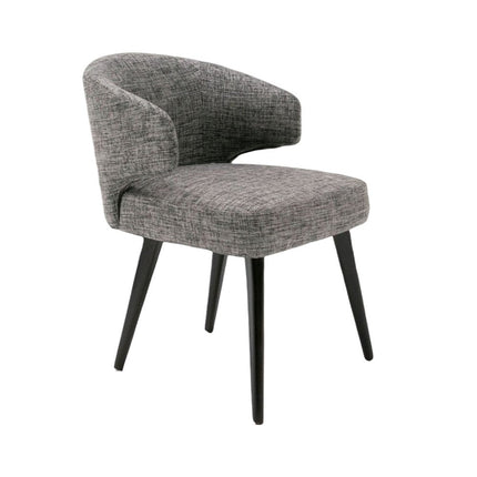 Gray and Black Upholstered Fabric Wing Back Dining Arm Chair HomeRoots