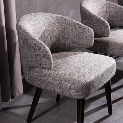Gray and Black Upholstered Fabric Wing Back Dining Arm Chair HomeRoots
