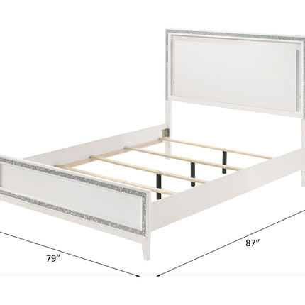 ACME 28447EK Haiden Eastern King Bed, LED & White Finish