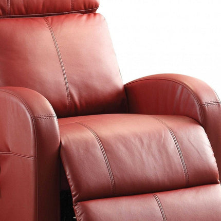 28" Red Tufted Faux Leather Power Lift Assist Recliner HomeRoots
