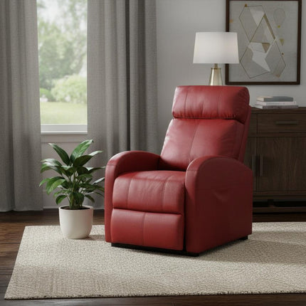 28" Red Tufted Faux Leather Power Lift Assist Recliner HomeRoots