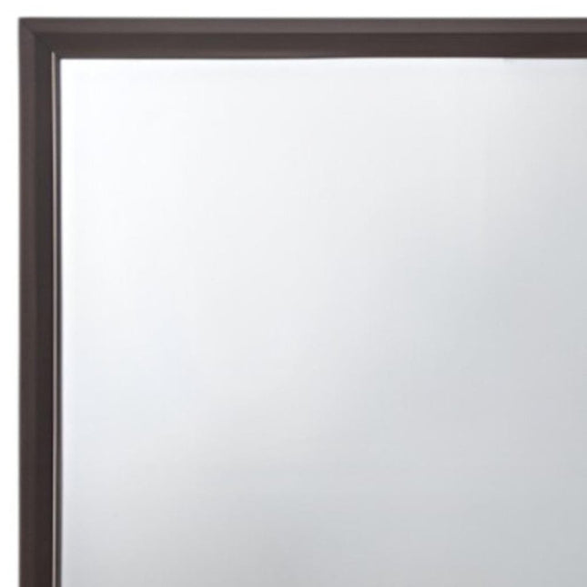 35" Espresso Wood Mounted Dresser Mirror