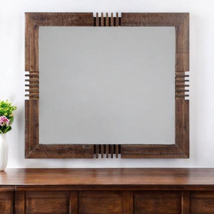 Reclaimed Oak Finish Rectangular Mirror HomeRoots