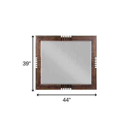 Reclaimed Oak Finish Rectangular Mirror