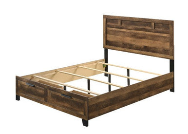 ACME 28587EK Morales Storage Eastern King Bed, Rustic Oak Finish ACME Furniture
