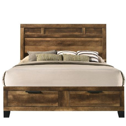 ACME 28587EK Morales Storage Eastern King Bed, Rustic Oak Finish