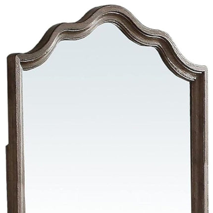 40" Gray Solid Wood Arch Dresser Mount Framed Mirror HomeRoots