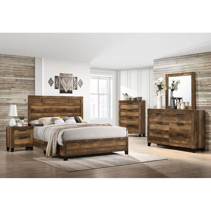 ACME 28597EK Morales Eastern King Bed, Rustic Oak Finish