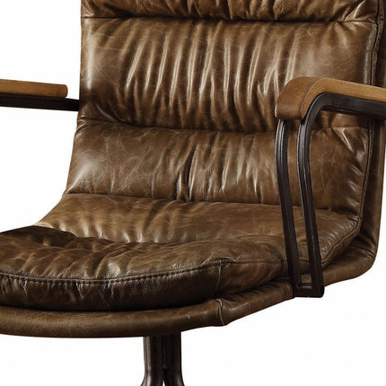 Coffee and Dark Brown Swivel Rolling Executive Office Chair HomeRoots