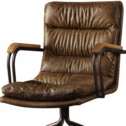Coffee and Dark Brown Swivel Rolling Executive Office Chair HomeRoots