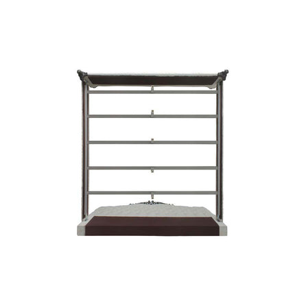 ACME 28847EK House Delphine Eastern King Bed, Two Tone Ivory Fabric & Charcoal Finish