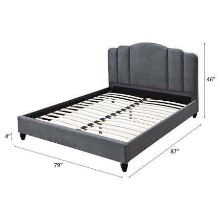 ACME 28967EK Giada Eastern King Bed, Charcoal Fabric