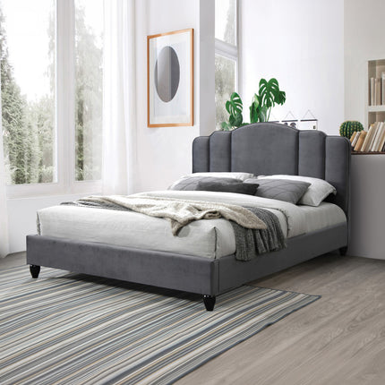 ACME 28970Q Giada Queen Bed, Charcoal Fabric