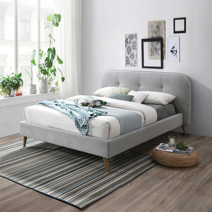 ACME 28977EK Graves Eastern King Bed, Gray Fabric