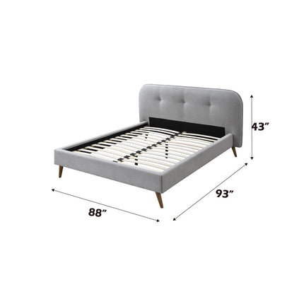 ACME 28977EK Graves Eastern King Bed, Gray Fabric