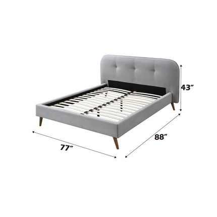 ACME 28980Q Graves Queen Bed, Gray Fabric