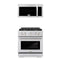 ZLINE 30" Kitchen Package Stainless Steel Gas Range and Over The Range Microwave with Modern Handle (2KP-SGROTR30) Plaza Home Decor