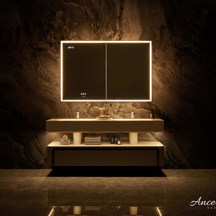 Pagani LED Mirror Cabinet with Defogger, Dimmer, Magnifier & USB outlet Ancerre Designs