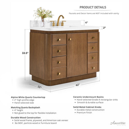 Aston 42" Bath Vanity Set Ancerre Designs