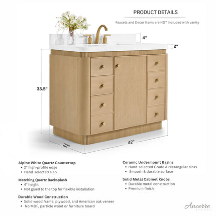 Aston 42" Bath Vanity Set Ancerre Designs