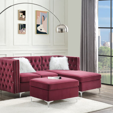 Acme Jaszira Modular Sectional Set - Burgundy - 57330-Lounge Set-BUR