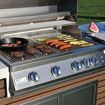 Classic Shiplap Outdoor Kitchen KoKoMo Grill with Waterfall Edge Kokomo Grills