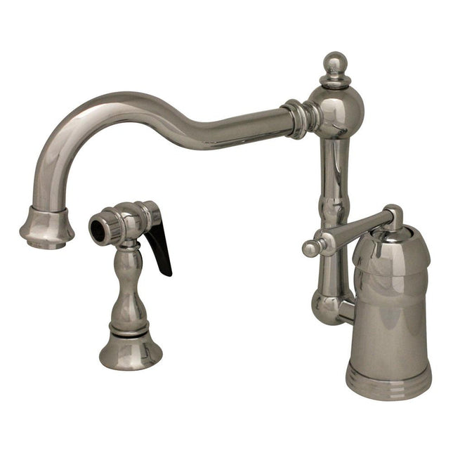 Whitehaus Legacyhaus Single Lever Handle Faucet With Traditional Swivel Spout And Solid Brass Side Spray - 3-3190-C Whitehaus