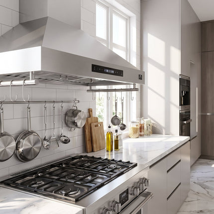 Forno Venezia 36 Inch Wall-Mounted Range Hood with Touch Controls and Baffle Filters FORNO