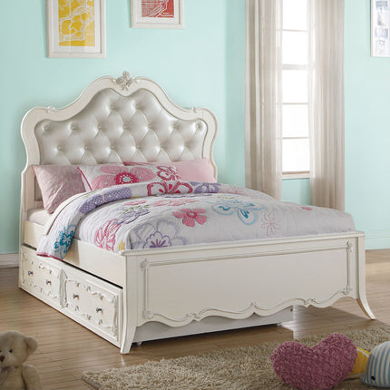 ACME 30500F Edalene Full Bed, Pearl White (1Set/3Ctn)