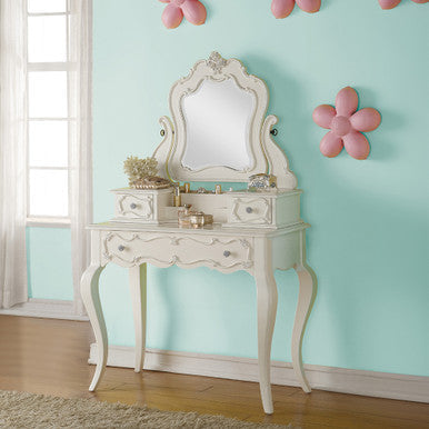 ACME 30516 Edalene Vanity & Mirror, Pearl White (1Set/3Ctn) ACME Furniture