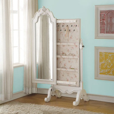 ACME 30520 Edalene Jewelry Armoire, Pearl White ACME Furniture