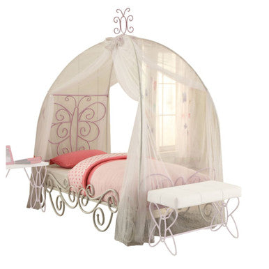 ACME 30535F Priya II Full Bed with Canopy, White & Light Purple ACME Furniture