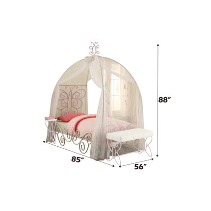 ACME 30535F Priya II Full Bed with Canopy, White & Light Purple