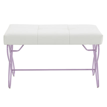 ACME 30542 Priya II Bench, White & Light Purple