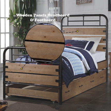 ACME 30610T Adams Twin Bed, Antique Oak (1Set/2Ctn)