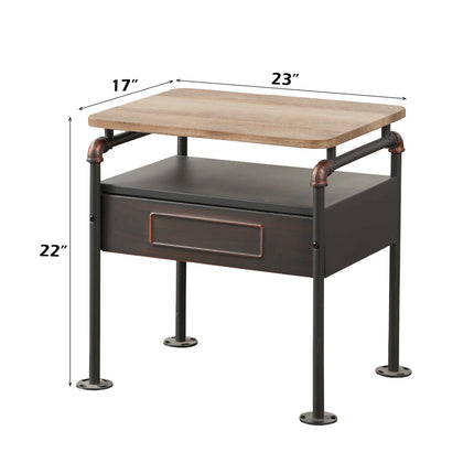 ACME 30737 Nicipolis Nightstand, Antique Oak & Sandy Gray