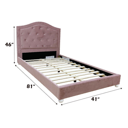 ACME 30820T Reggie Twin Bed, Pink Fabric